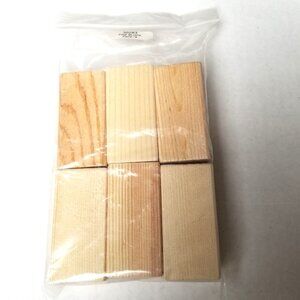 Pine Wood Craft Blocks Set of 6 Unfinished DIY Woodworking Carving